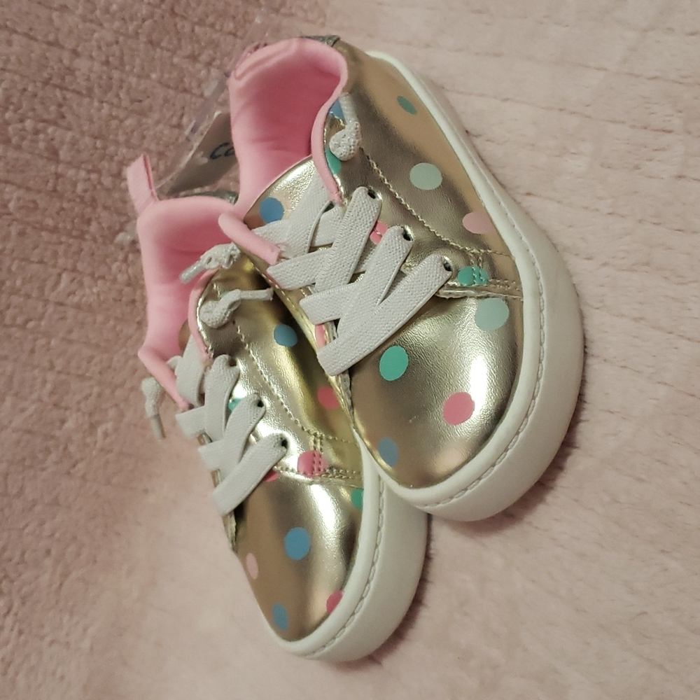 Carter's toddler gold polka dot sneakers 6